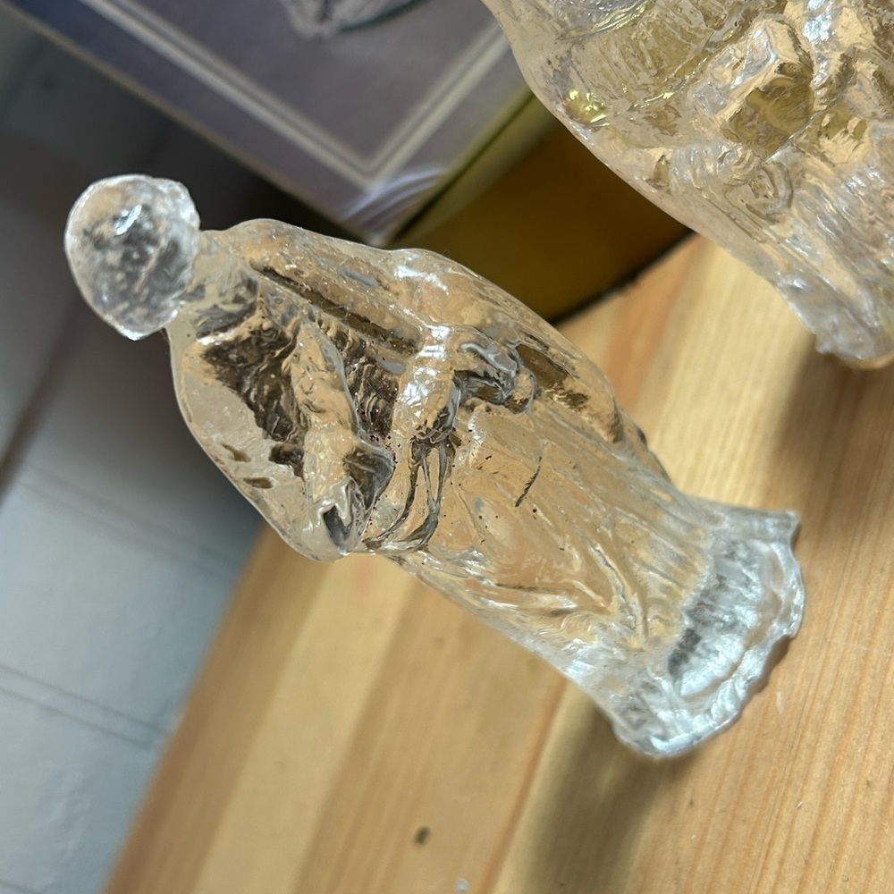 Vintage Glass Nativity Christmas Decor Set w Box Incomplete vintage nativity set - Picture 11 of 11